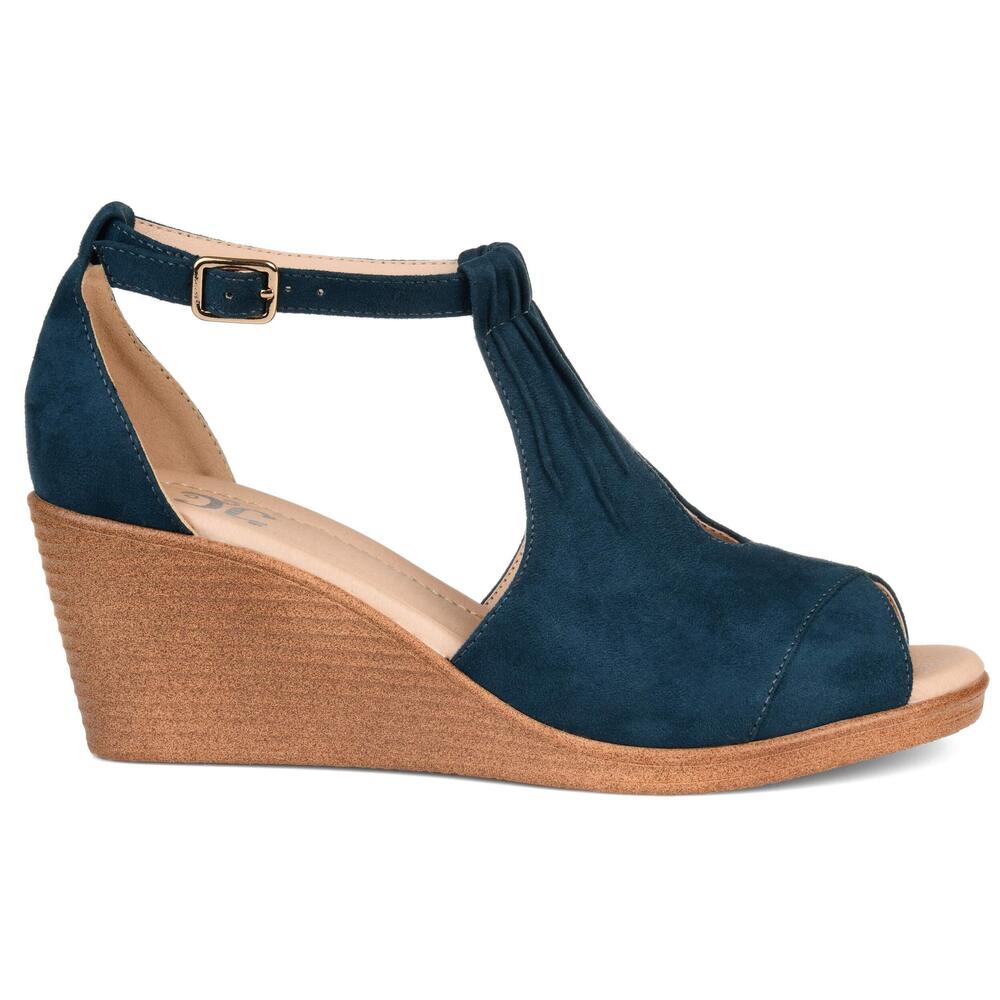 Brinley Co Women's Kealy Wedges Blue 9.5